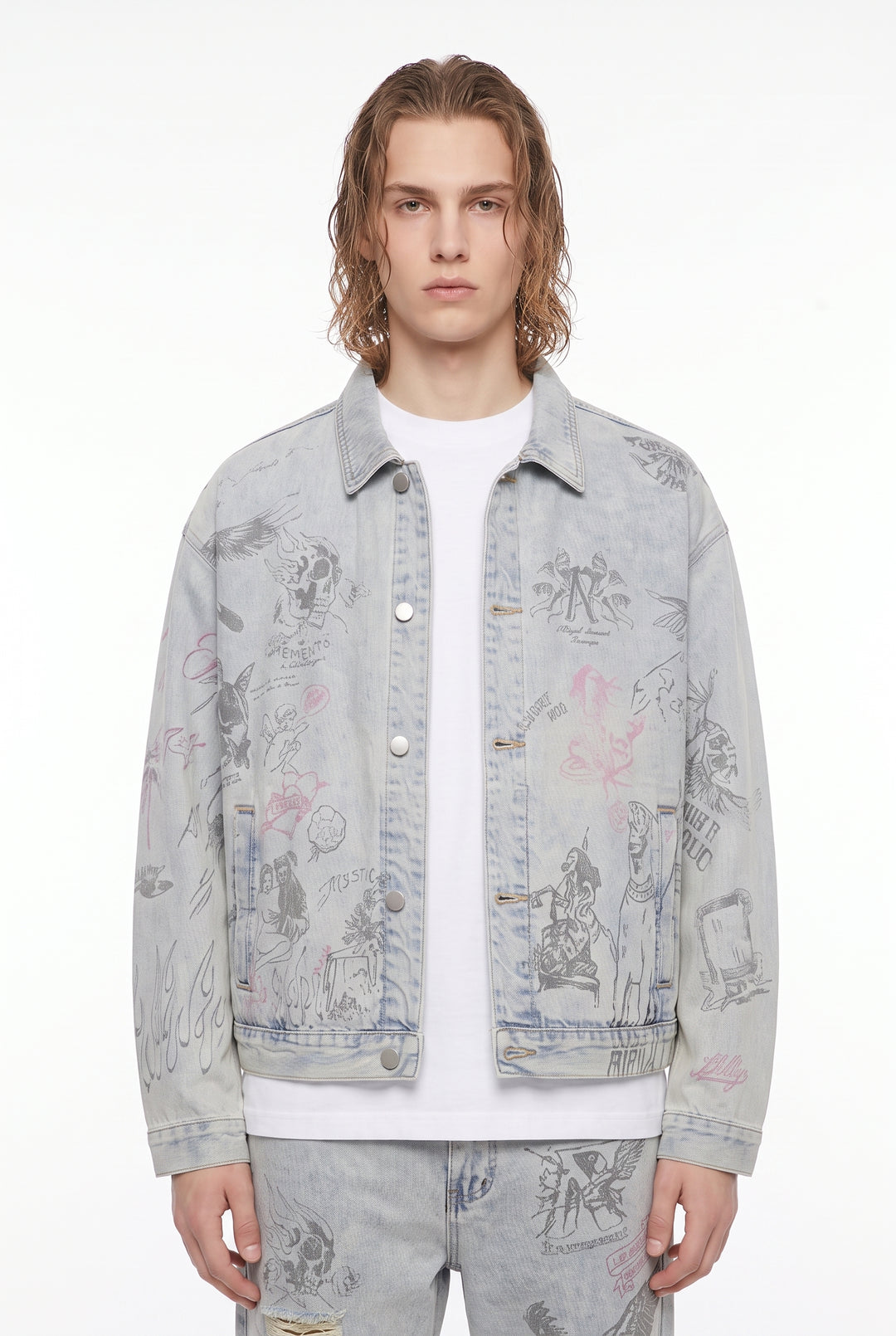 Graphic Denim Jacket na2806