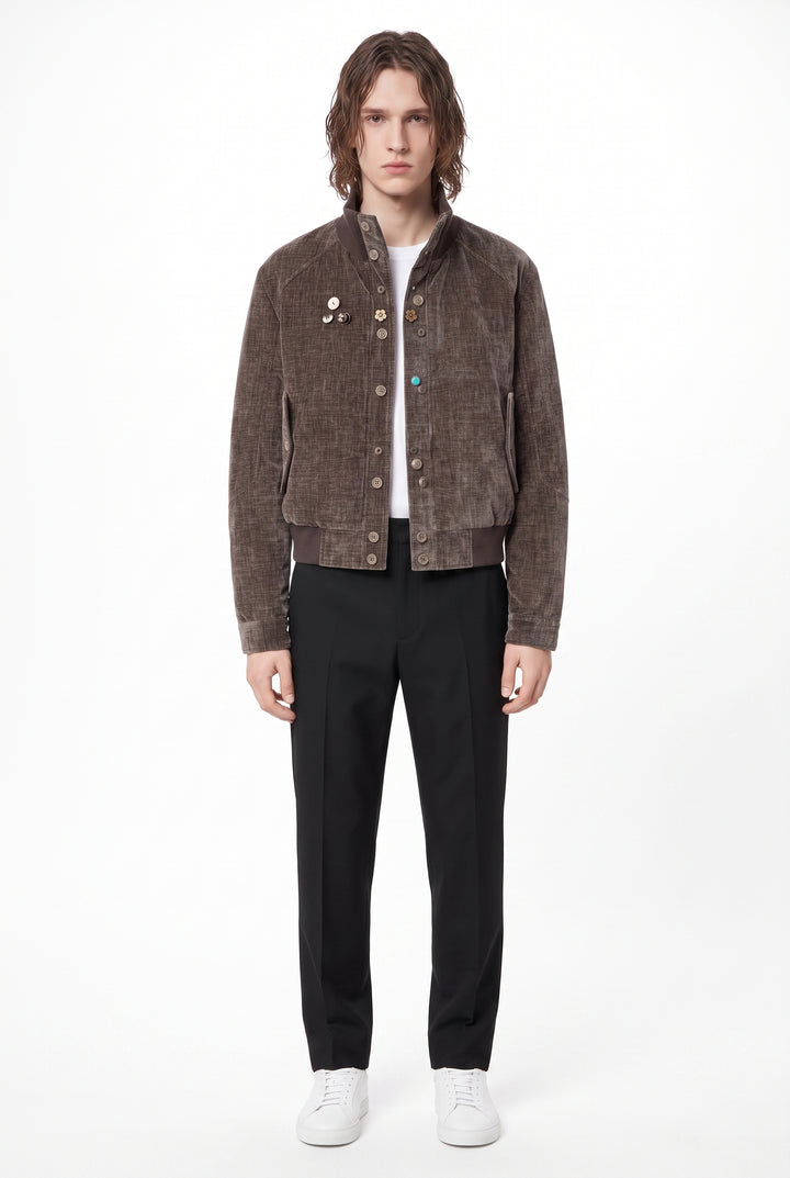 Velour Bomber Jacket na2875