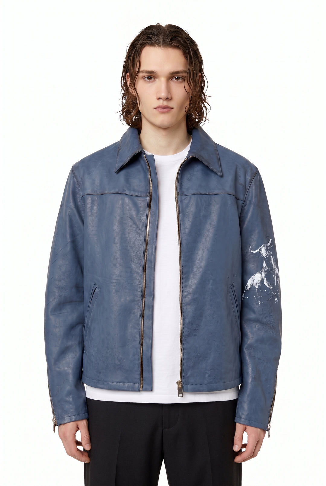 Graphic Leather Jacket na2833