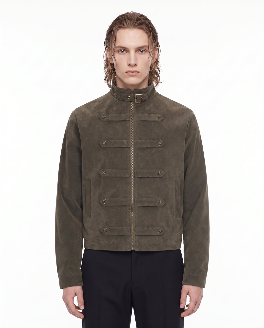 Studded Military Jacket na2930