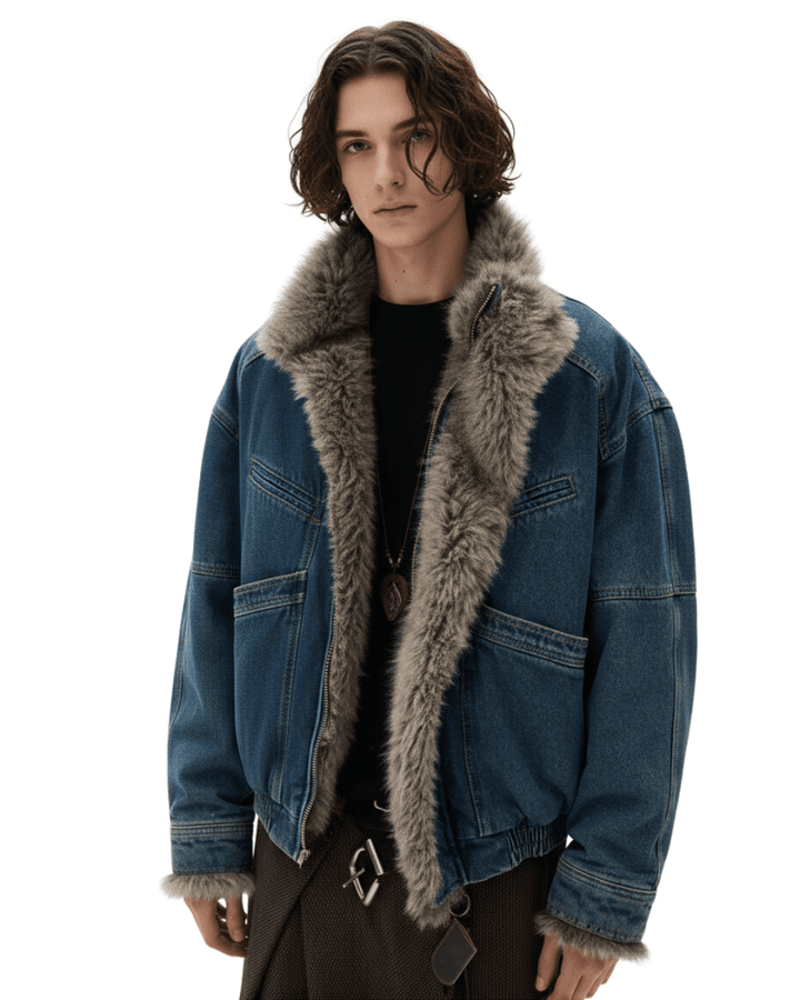 Fur Edge Denim Jacket na2313