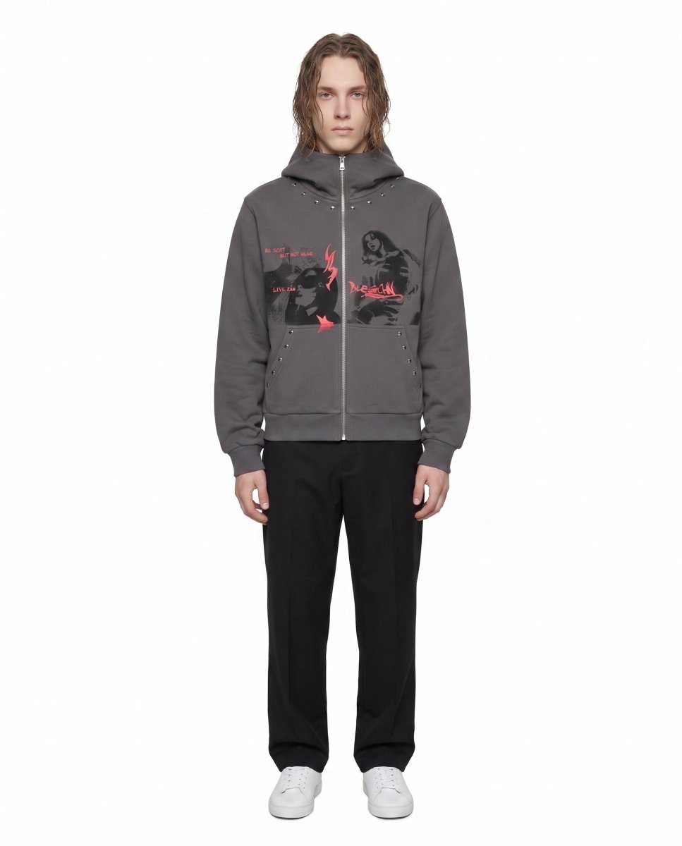 Studded Zip Hoodie na3021
