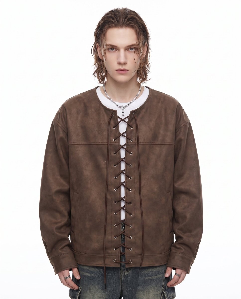 Lace Leather Jacket na3051