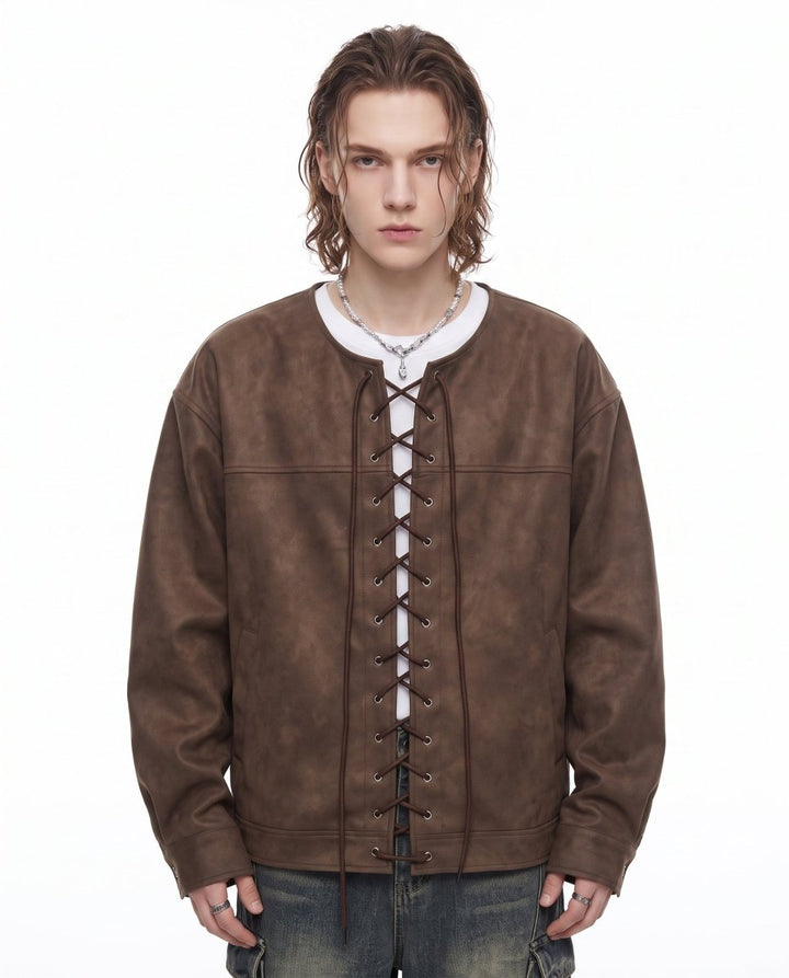 Lace Leather Jacket na3051