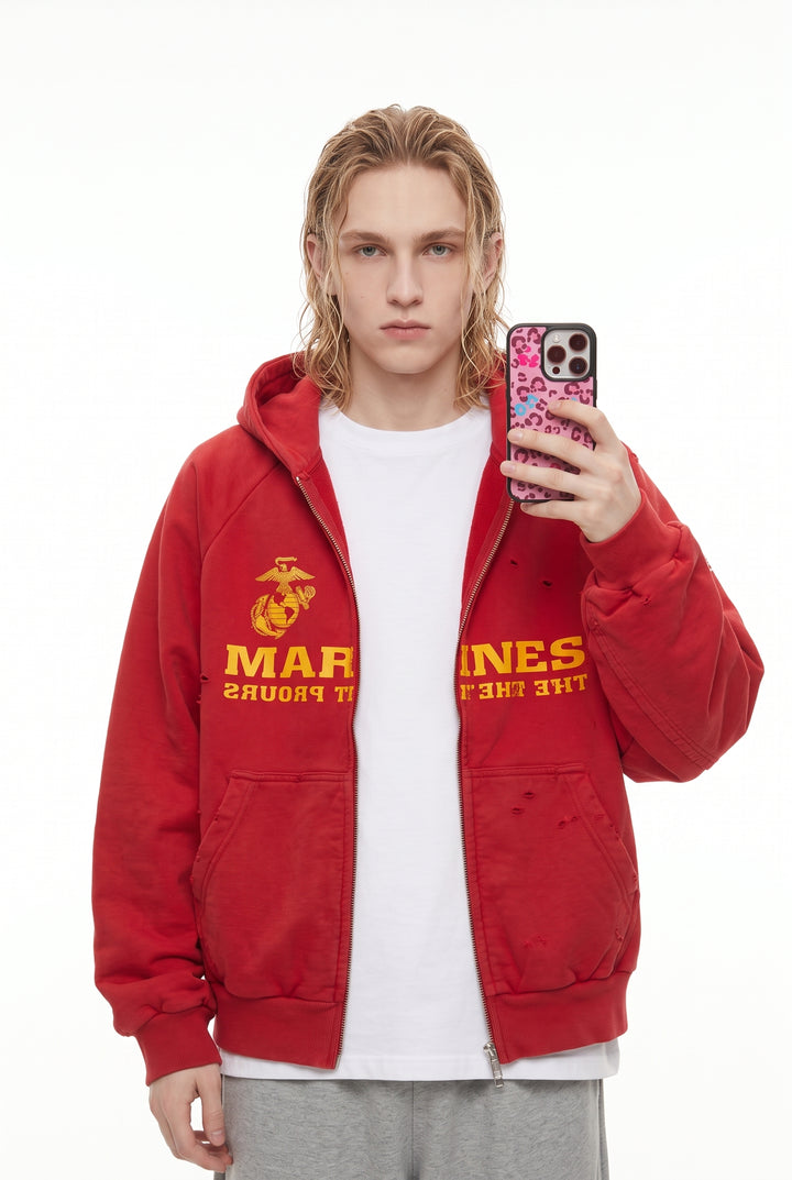 Graphic Zip Hoodie na2810