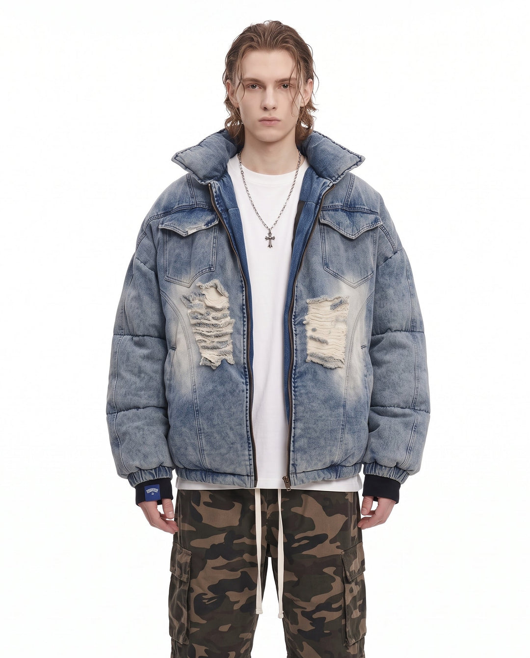 Distressed Denim Jacket na3222