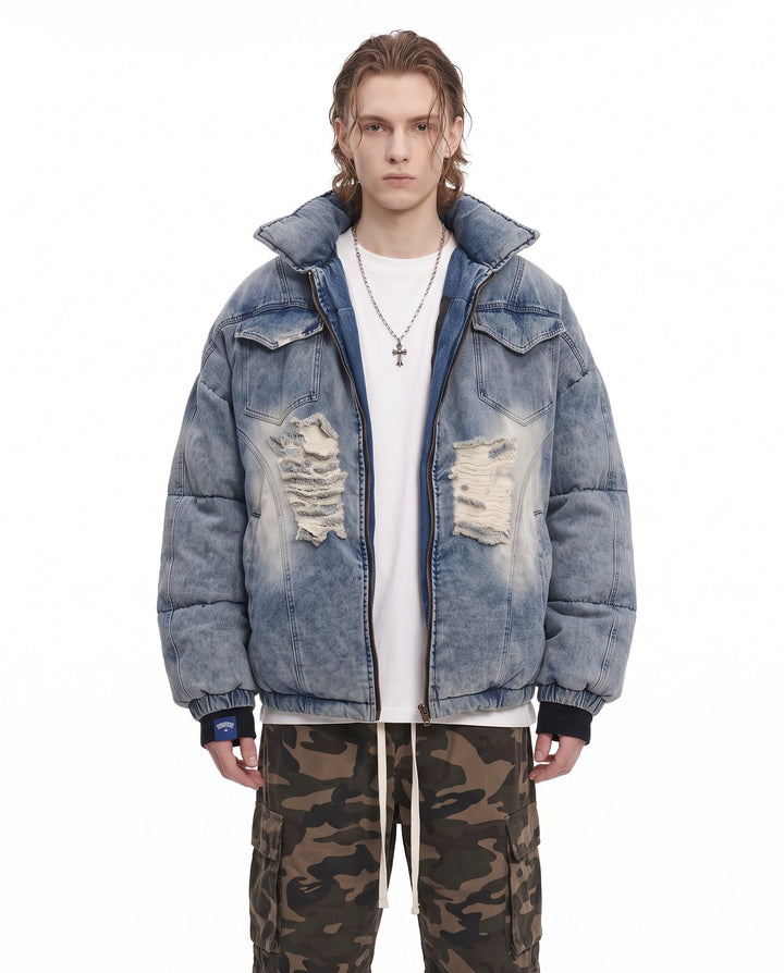 Distressed Denim Jacket na3222