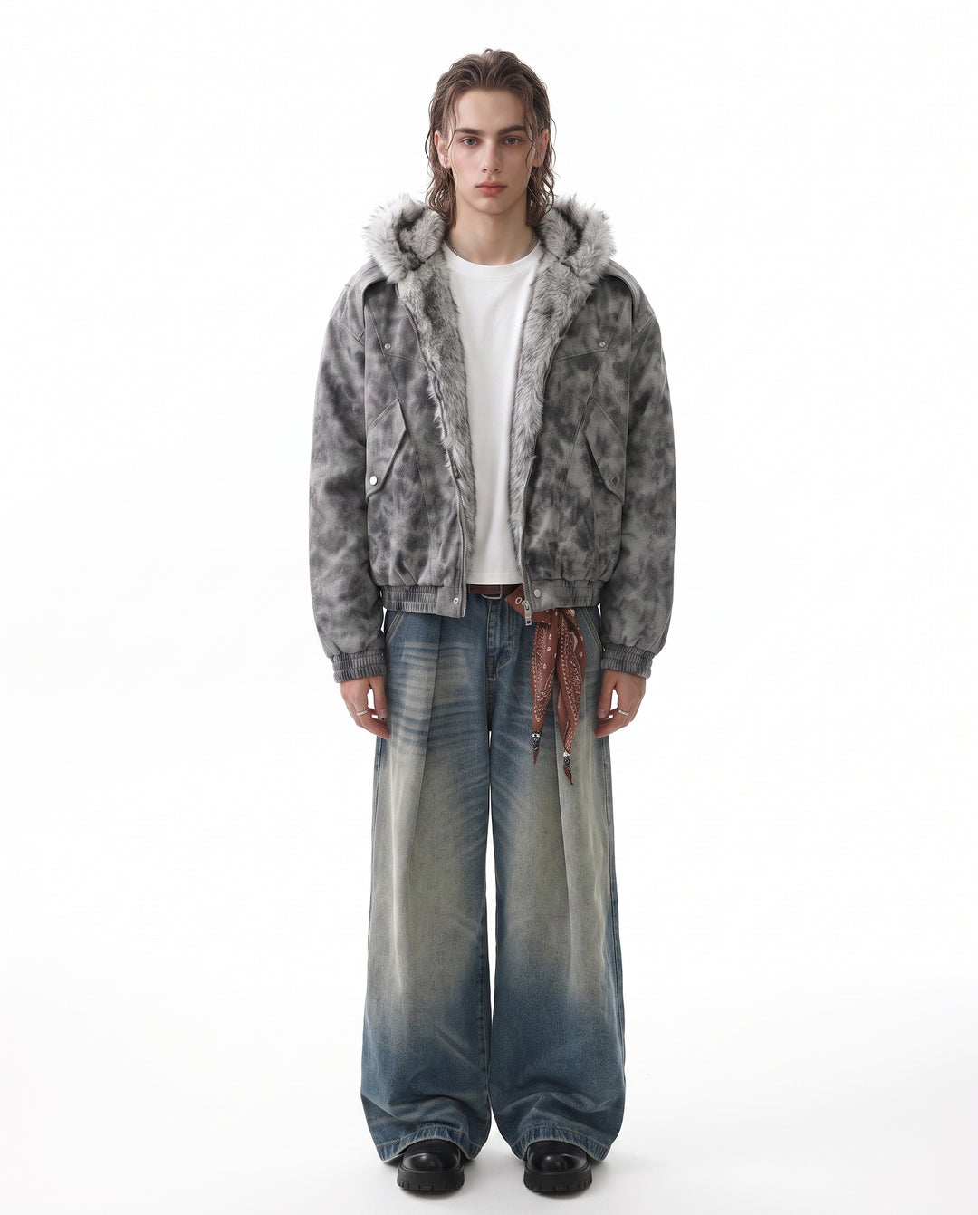 Fur Hooded Jacket na3067