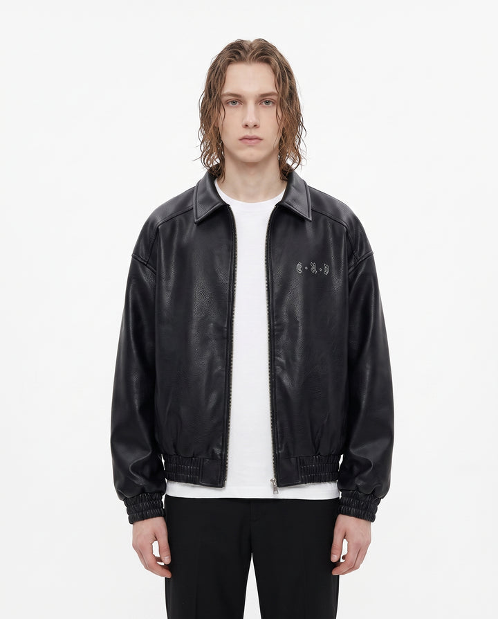 Graphic Leather Jacket na2951