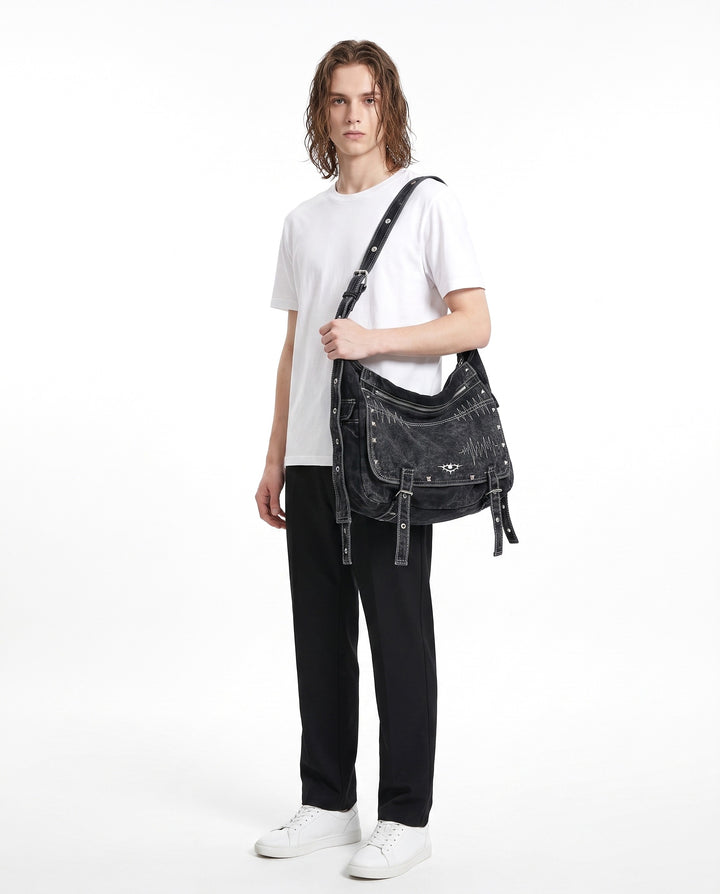 Studded Denim Bag na2927
