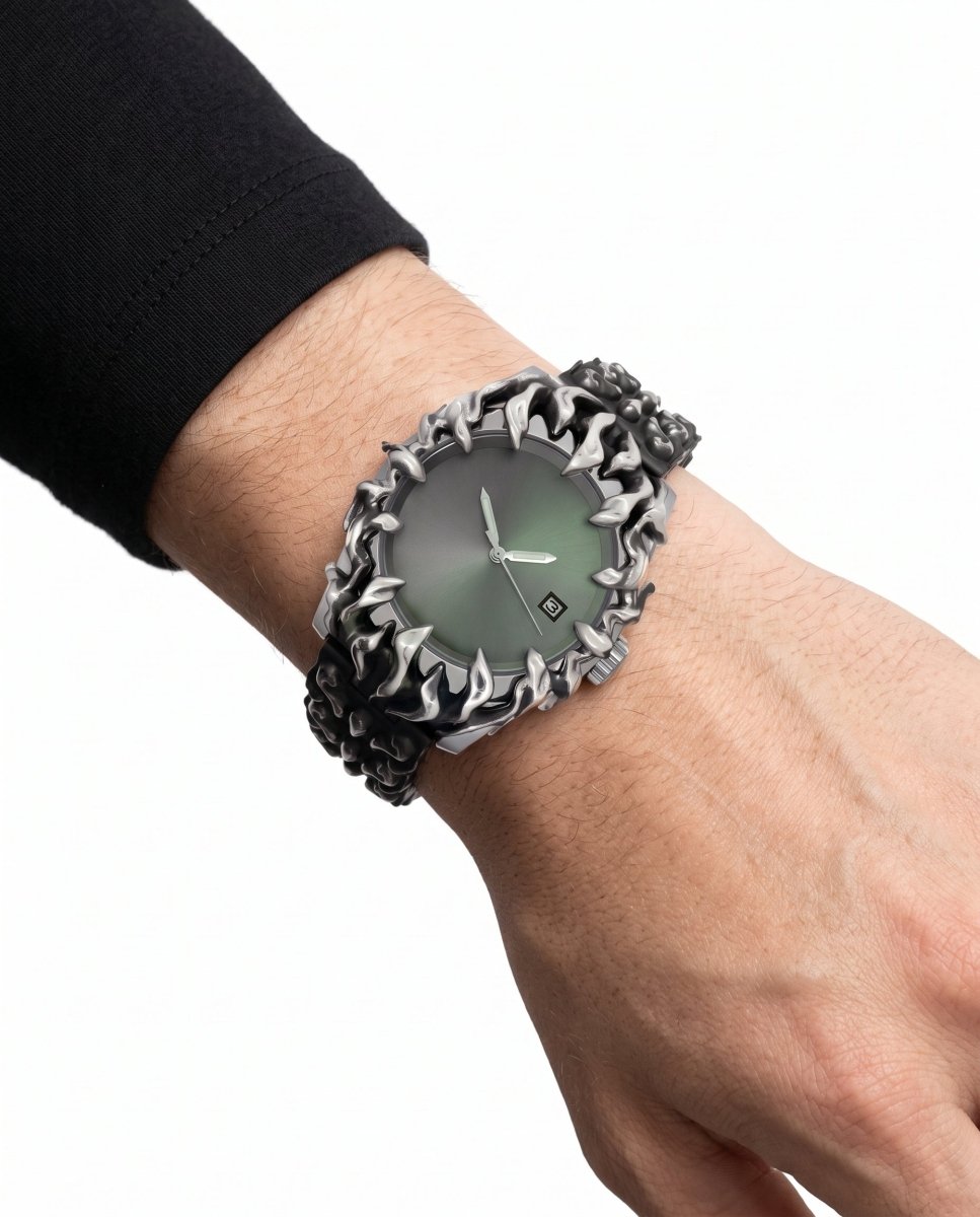 Gothic Metal Watch na3110 - worn_green