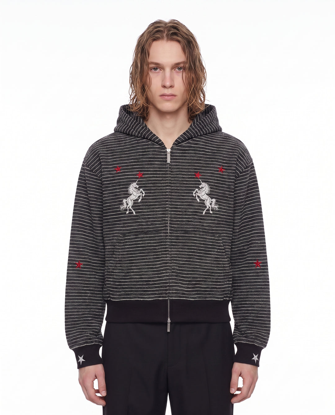 Striped Zip Hoodie na2944