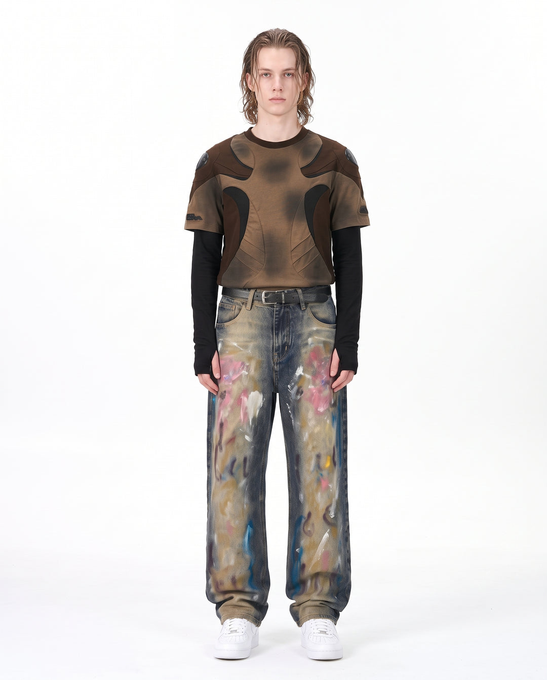 Painted Wide Jeans na3190
