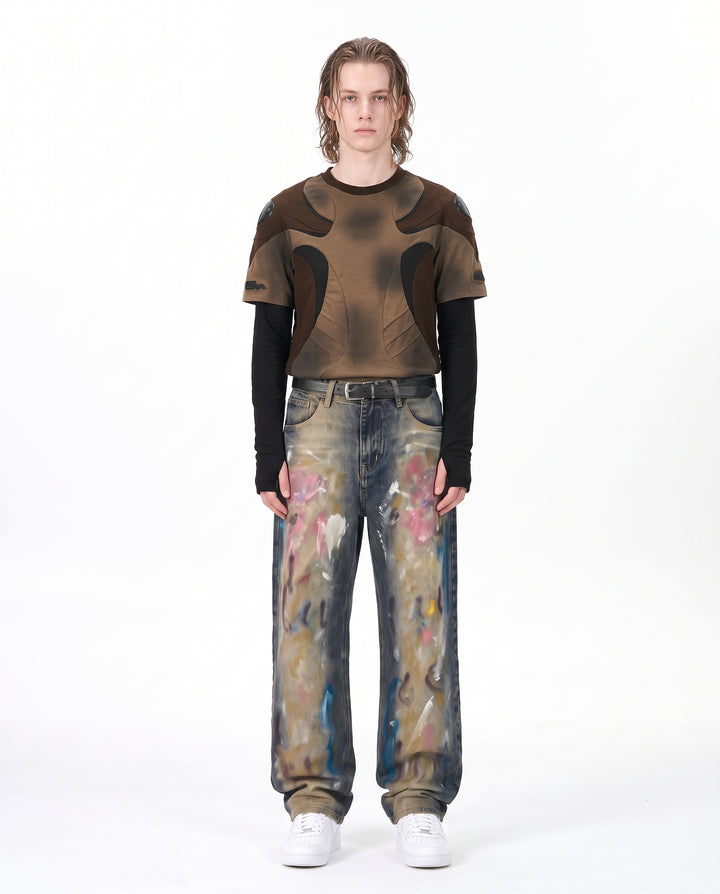Painted Wide Jeans na3190