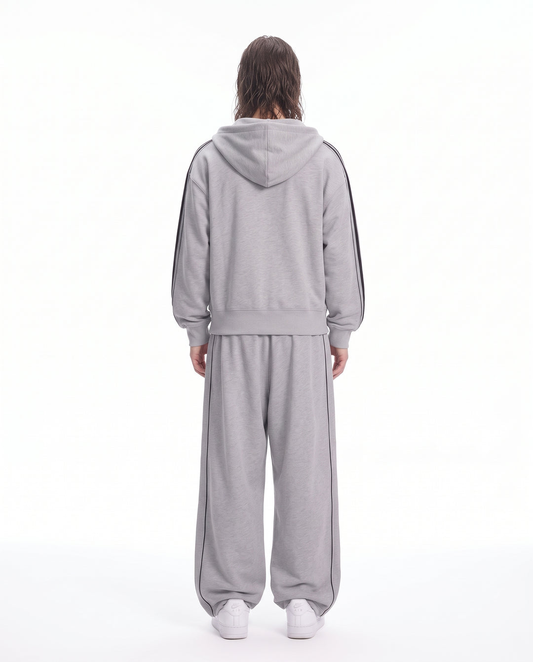 Striped Tracksuit na3104 - gray back