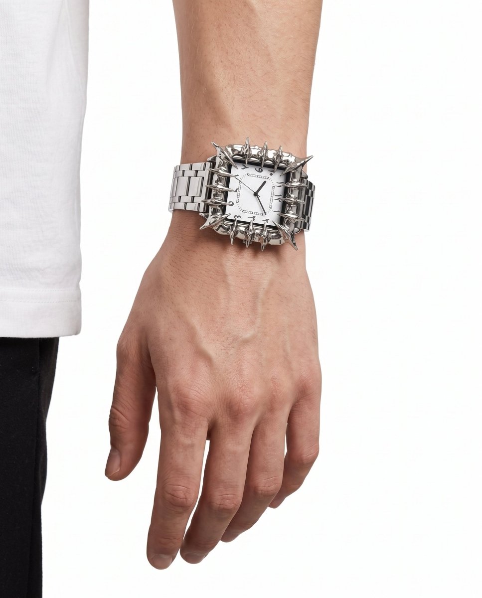 Spiked Metal Watch na3119 - worn