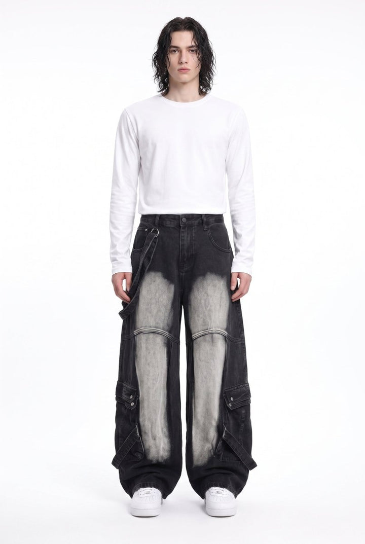 Bleached Cargo Jeans na2853