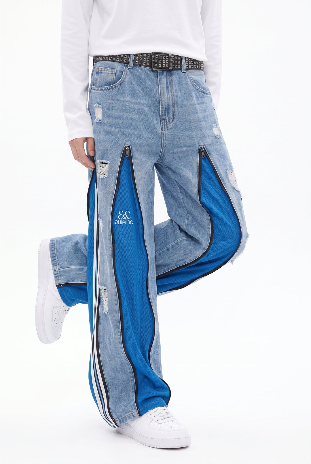 Patchwork Wide Jeans na2841