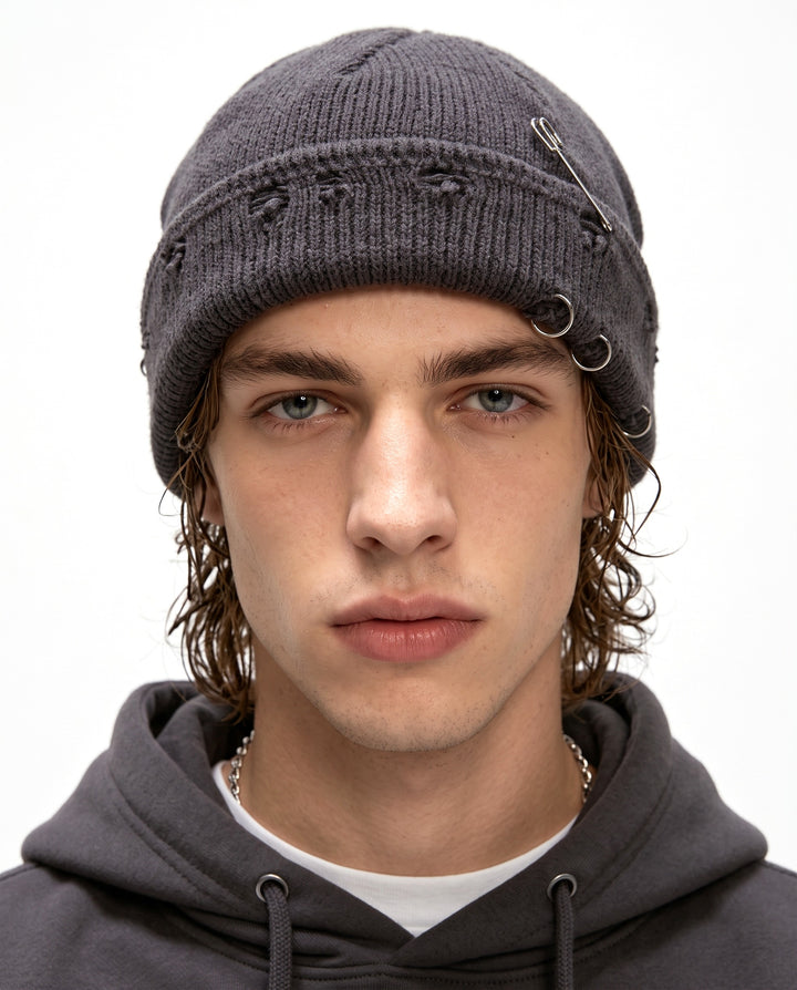 Distressed Knit Beanie na3153