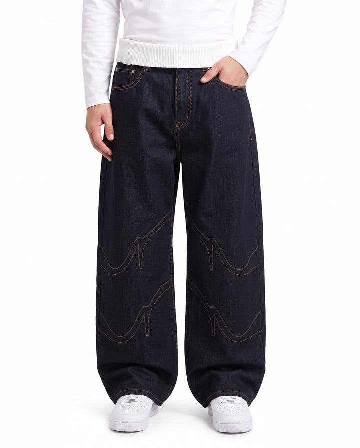 Foldover Wide Jeans na2991