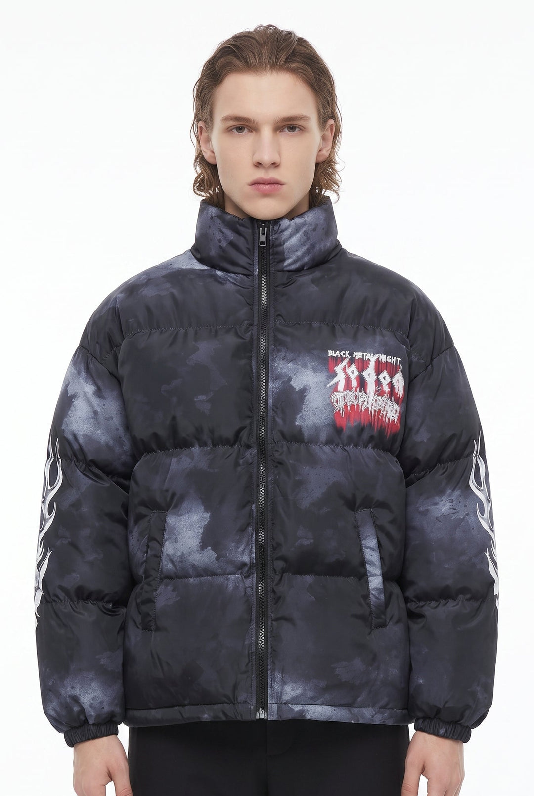 Graphic Puffer Jacket na2829
