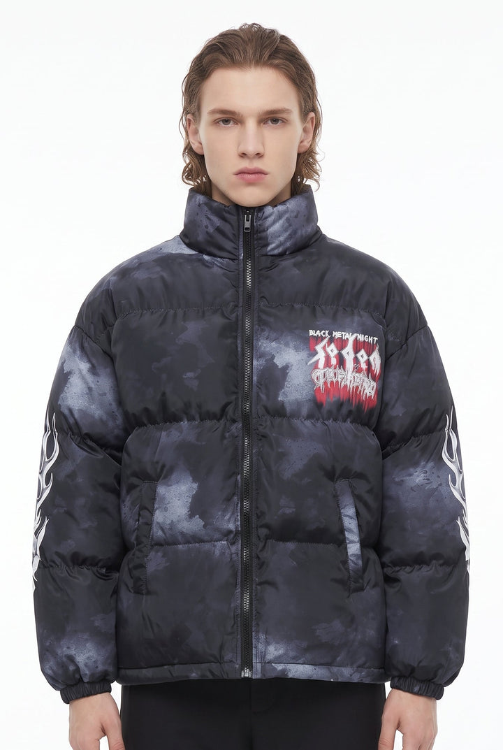 Graphic Puffer Jacket na2829