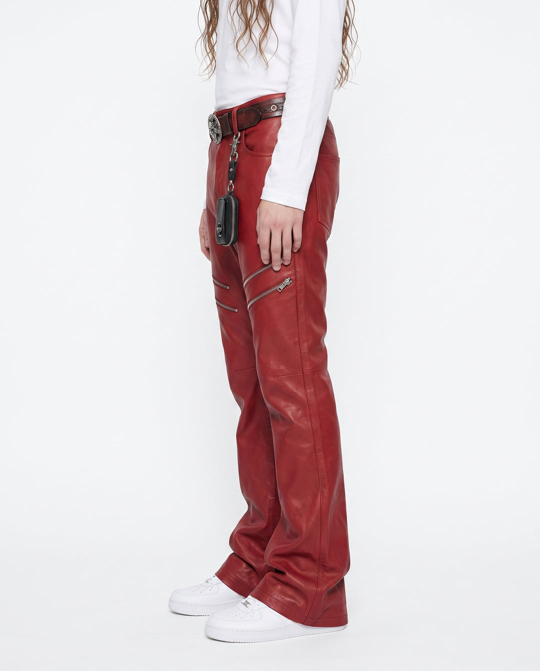 Leather Flare Pants na2941