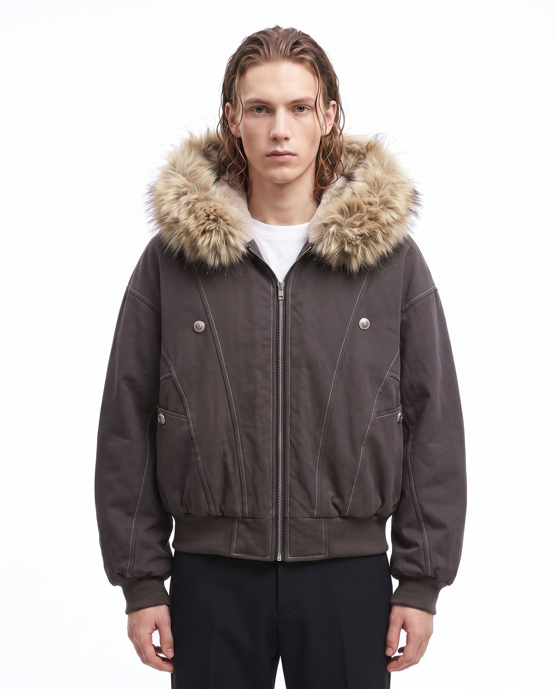 Fur Hooded Jacket na3064
