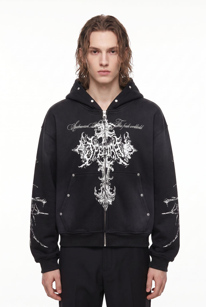 Graphic Zip Hoodie na2879
