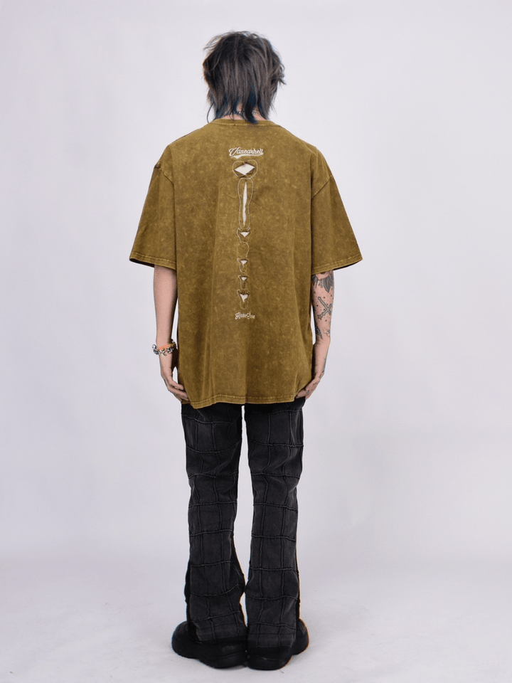 【Mz】 Hip-Hop Vintage Washed T-Shirt na1179