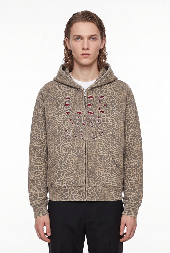 Leopard Zip Hoodie na2821