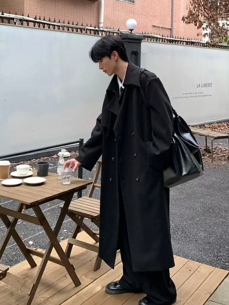 【ONELYC1NS】long knee-length trench coat na1639