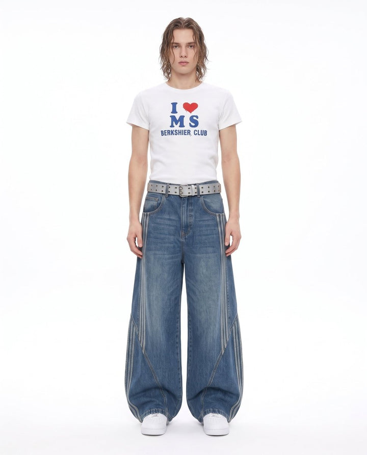 Striped Baggy Jeans na3227