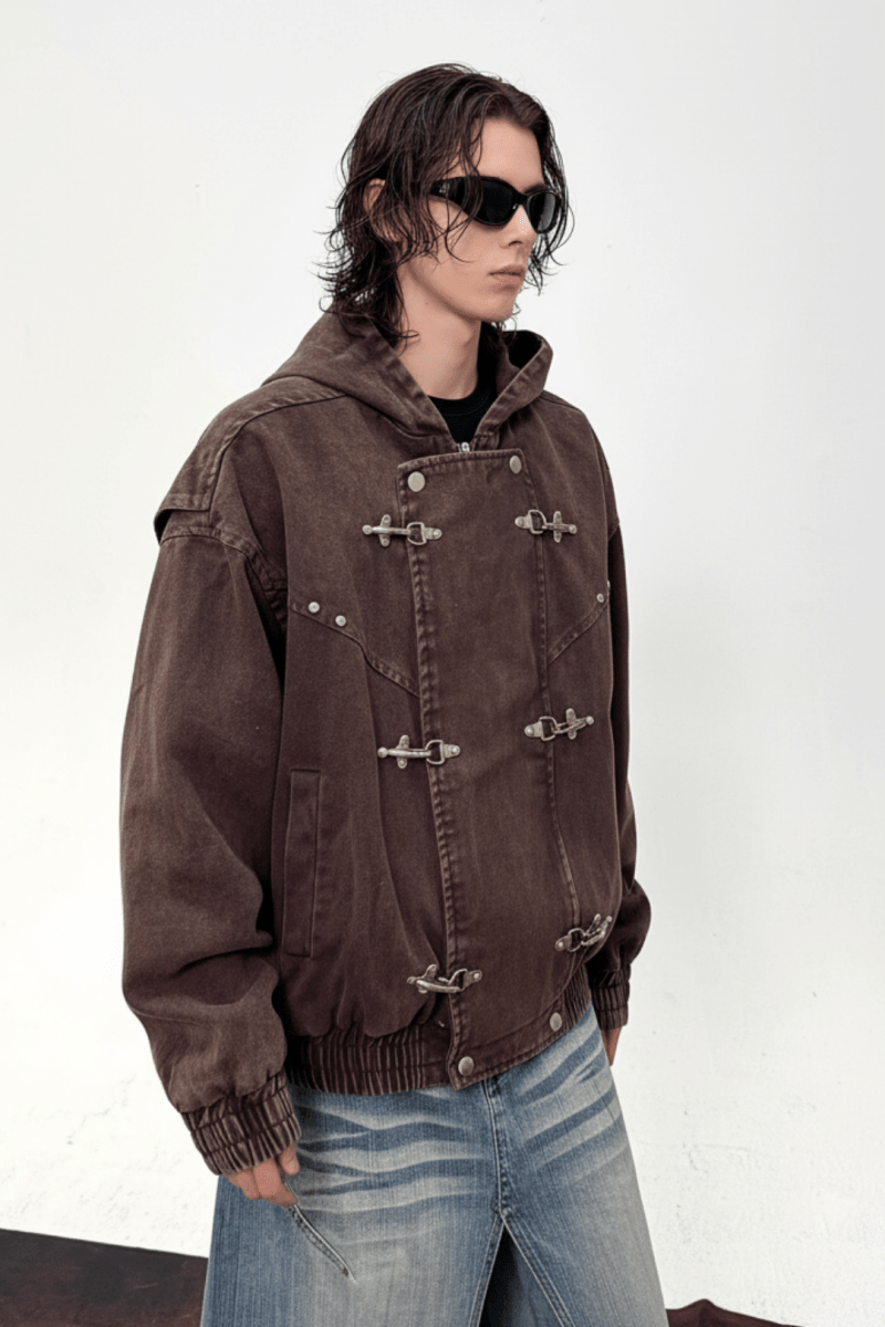 Buckle Washed Denim Hoodie na2433