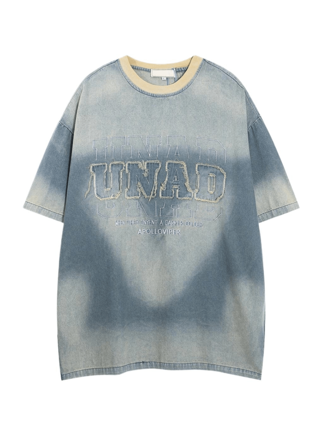 【Mz】Retro Tie-Dye Vintage Patch Embroidery T-Shirt na1175