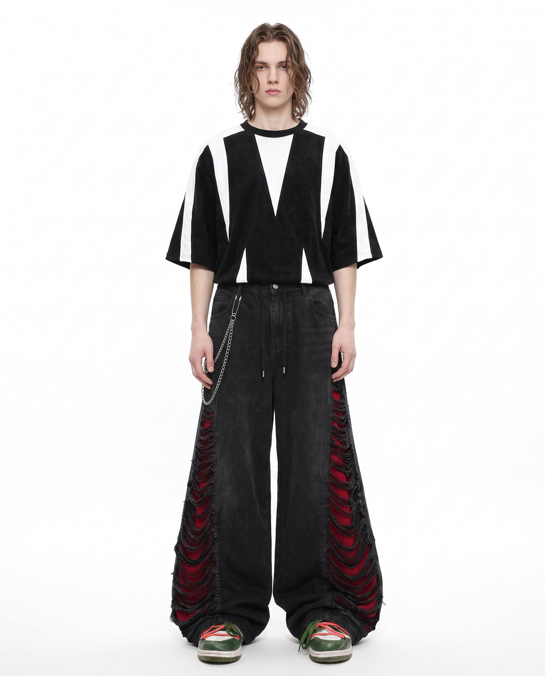 Distressed Wide Pants na3215