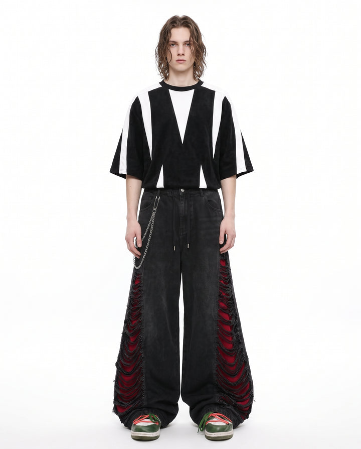 Distressed Wide Pants na3215