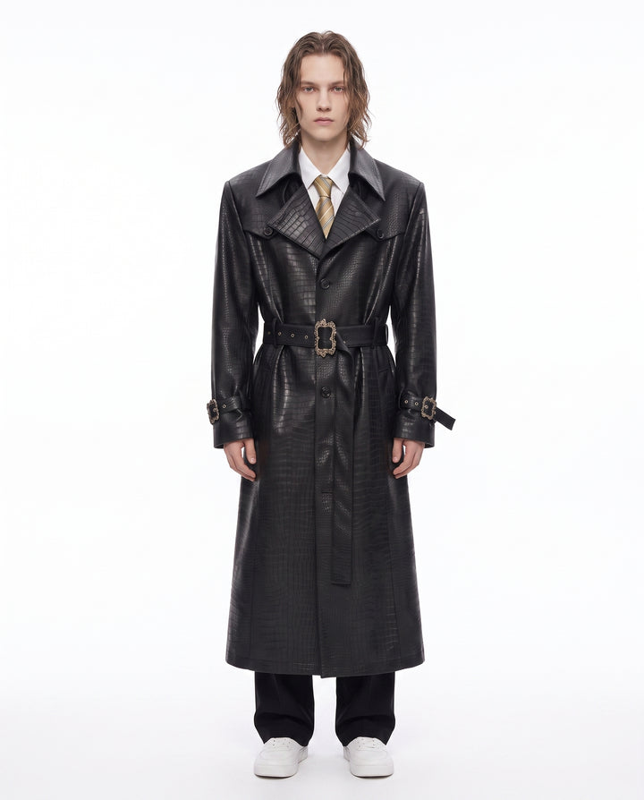Leather Trench Coat na2990
