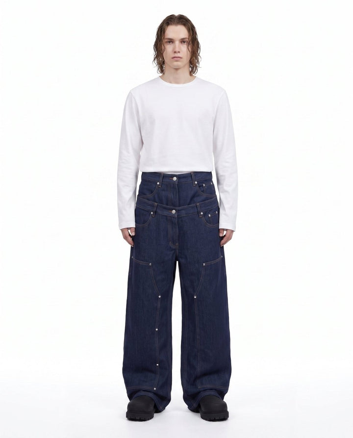 Studded Wide Jeans na3054