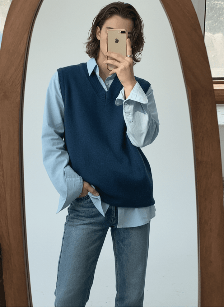 [MRCYC] 컬러 V 넥 베스트 na40