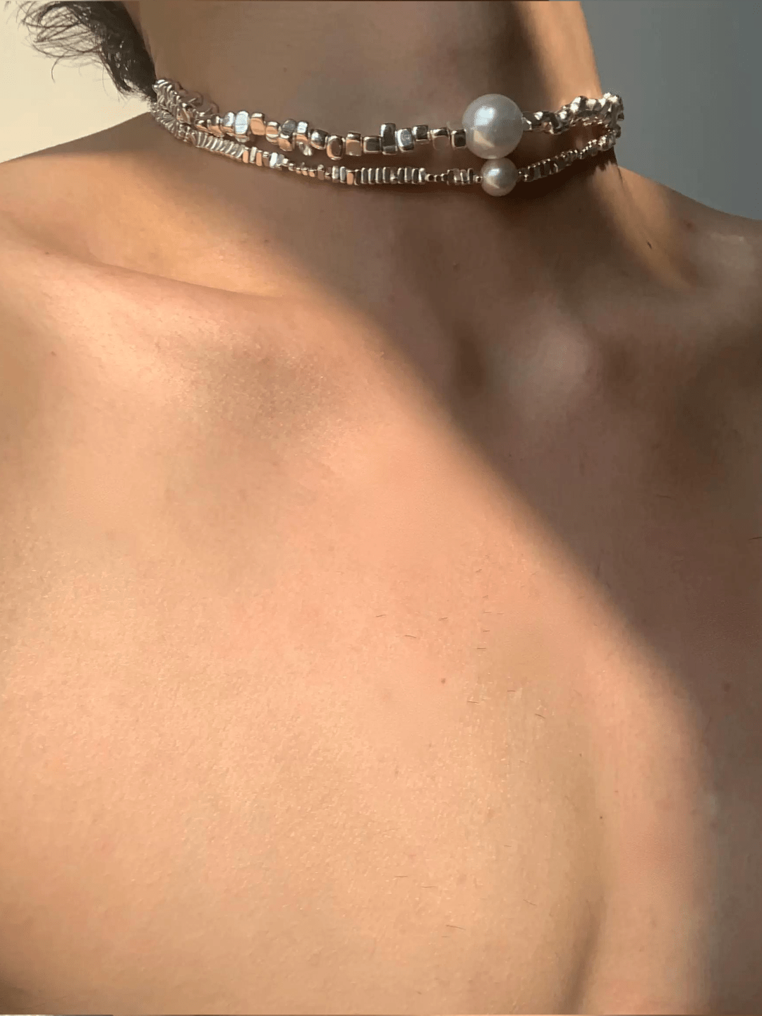 pearl jewelry simple silver necklace na1297