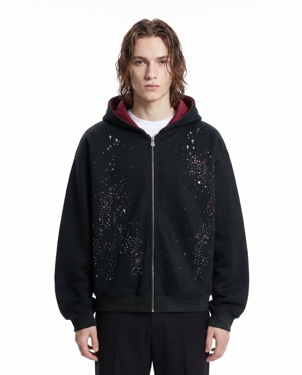 Rhinestone Zip Hoodie na3022