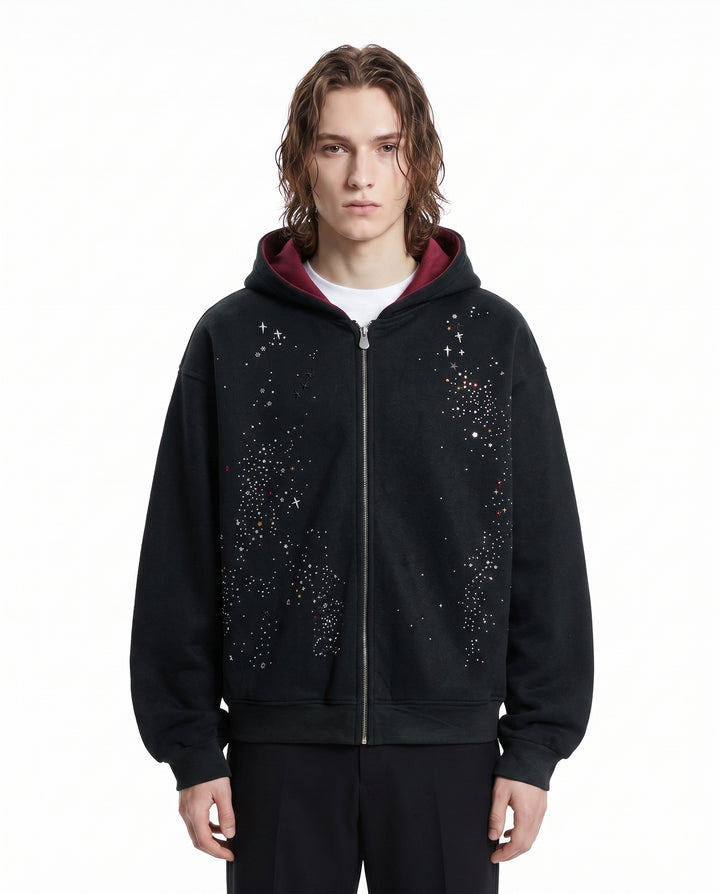 Rhinestone Zip Hoodie na3022