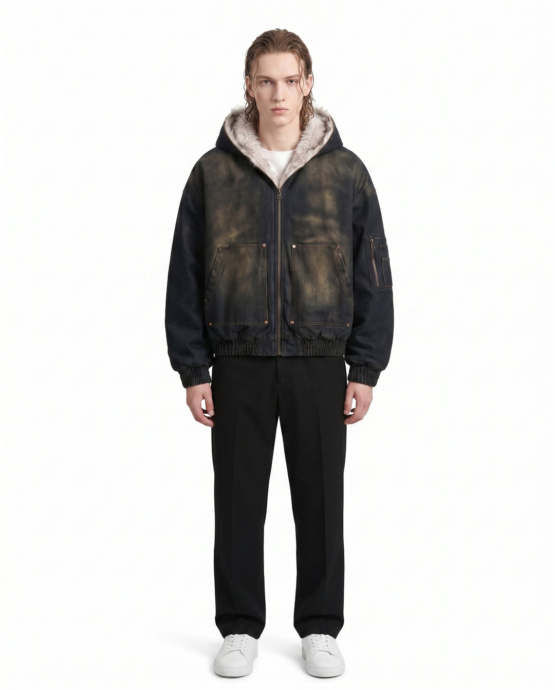 Fur Hooded Jacket na3065
