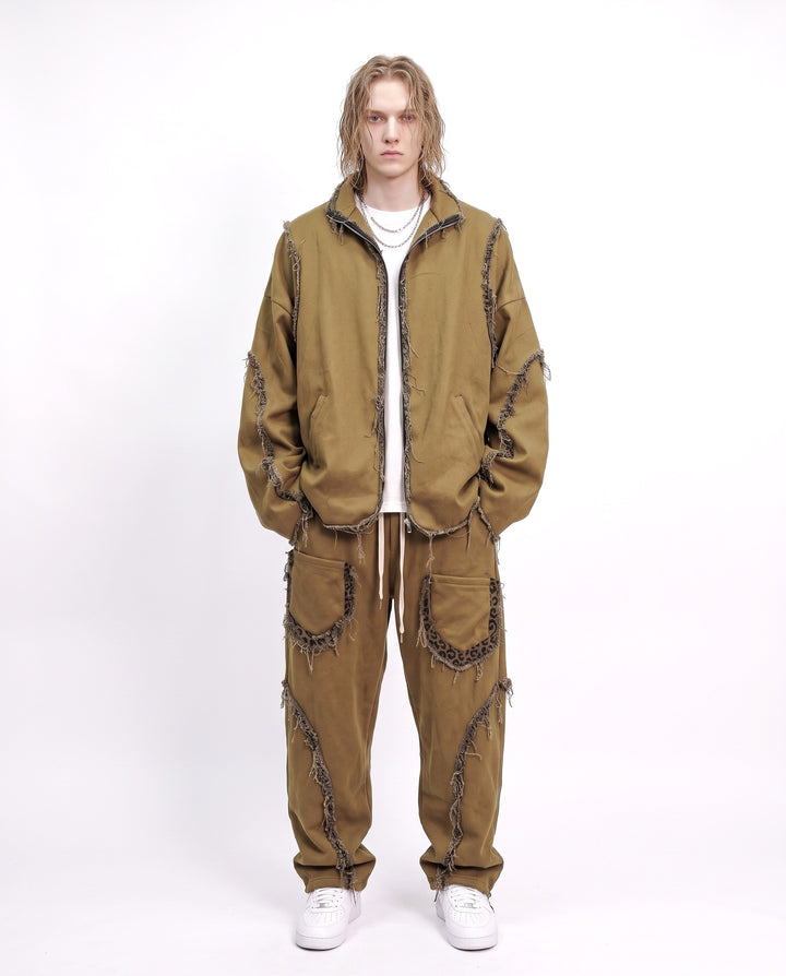 Distressed Zip Jacket na3224