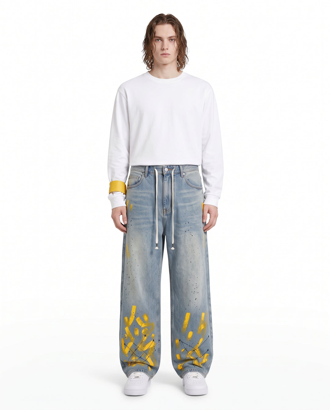 Painted Wide Jeans na3196