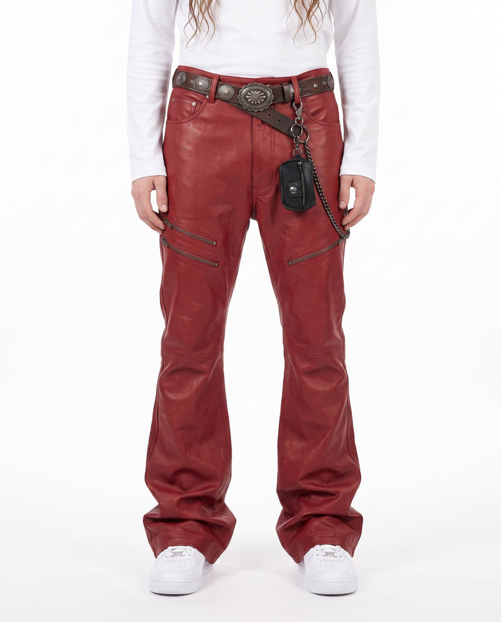 Leather Flare Pants na2941
