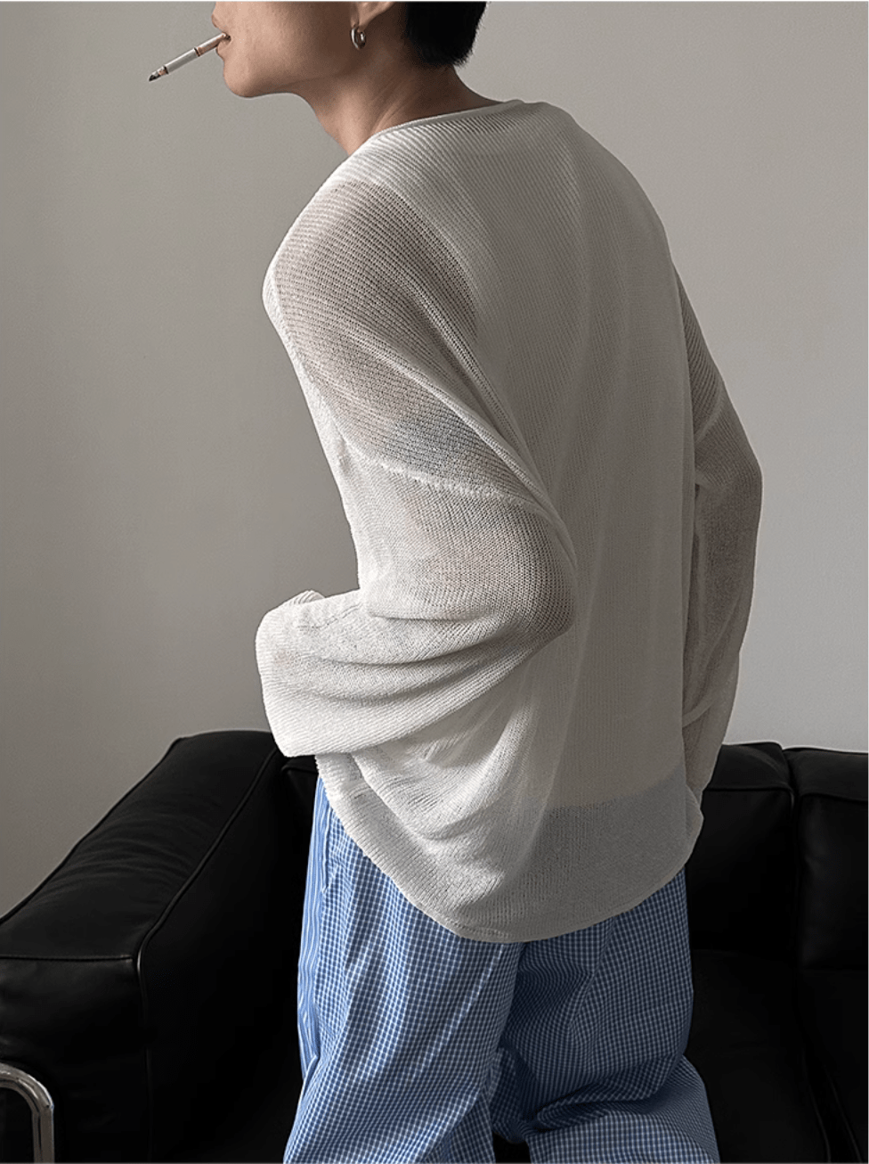 [GENESISBOY] lazy style hollow sweater na1074