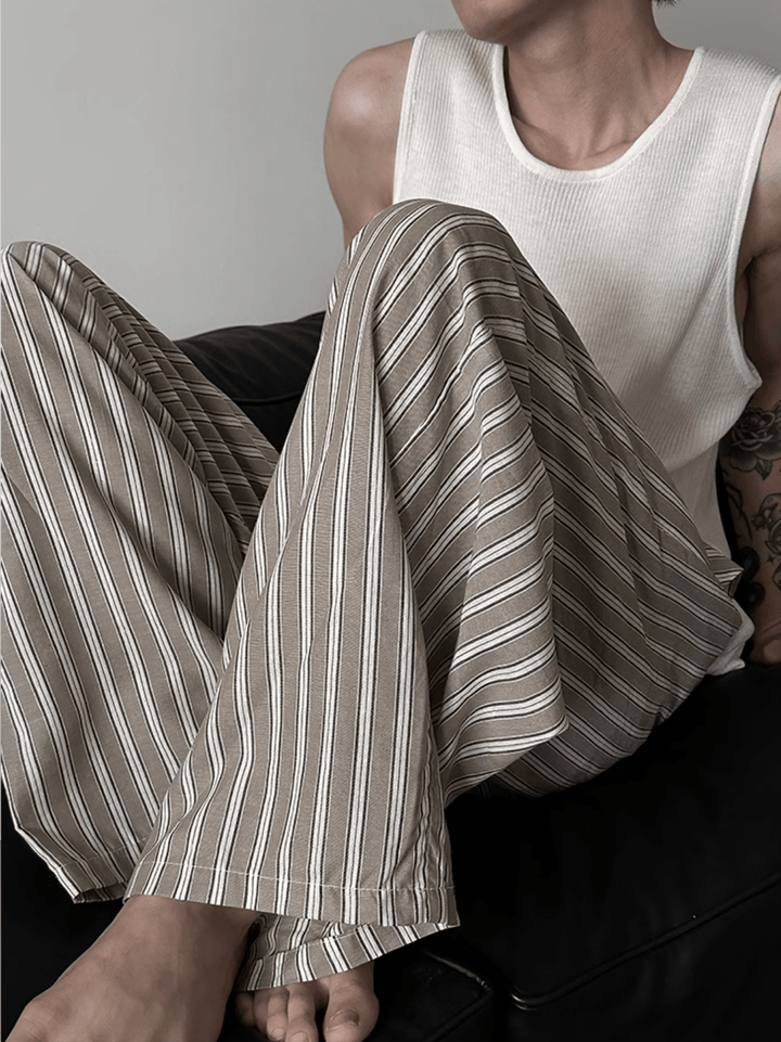[GENESISBOY] striped cotton loose pants na1077