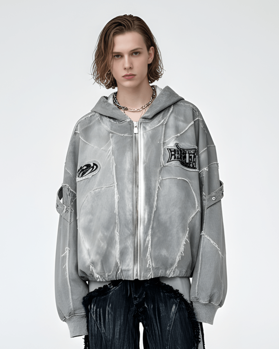 Fracture Denim Hoodie na2233